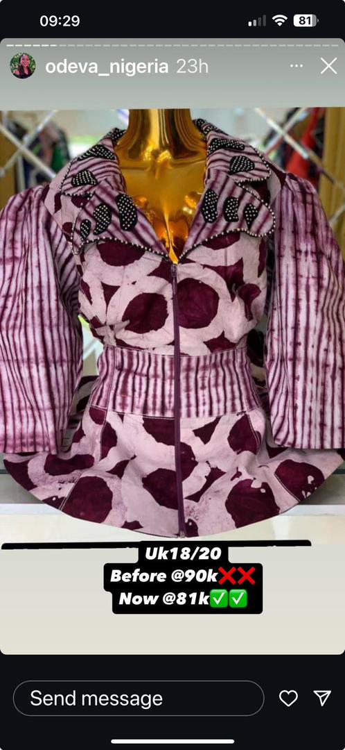 Adire horizontal jacket with collarĀ emb